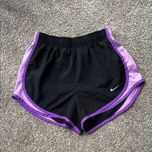 Nike Black and Purple Athletic Shorts Lightweight Design